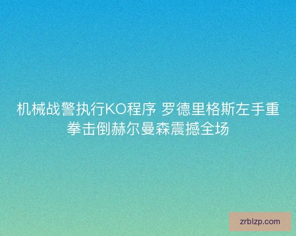 机械战警执行KO程序 罗德里格斯左手重拳击倒赫尔曼森震撼全场